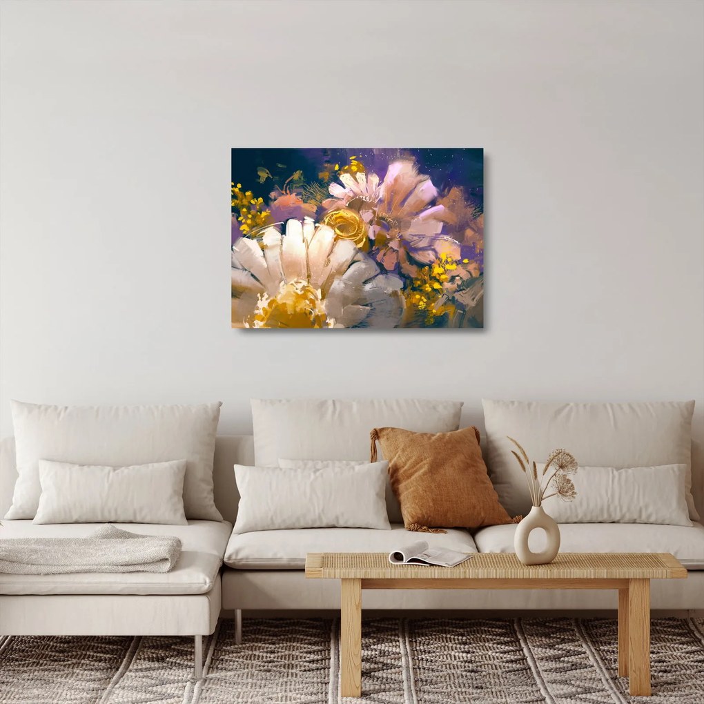 Obraz na szkle kwiatów (70x50 cm)