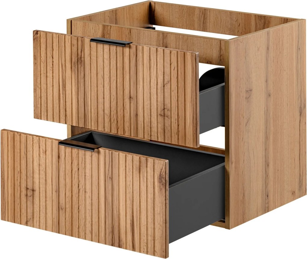 Szafka wisząca podumywalkowa w kolorze naturalnego drewna 60 x 46 cm ASTROS Light oak