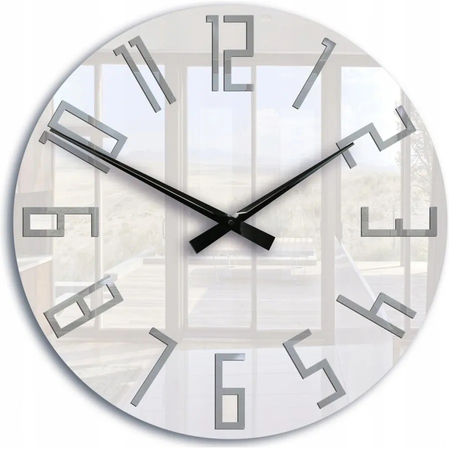 Zegar ścienny okrągły cichy nowoczesny akrylowy na ścianę duże cyfry loft