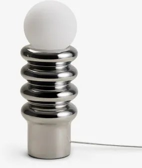 Lampa Stołowa 35 Cm Z Ceramiki Z Kulą Kryształową Kryx Chrome - Sklum