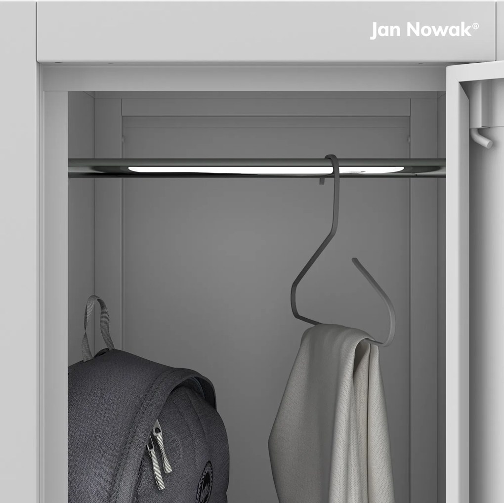 Szkolna szafka skrytkowa Igorek 1 Plus, 31,6x45x150 cm, szara