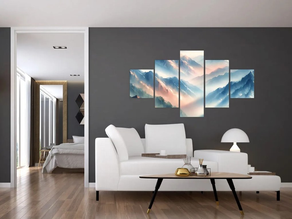 Obraz - Akwarelowe góry (125x70 cm)