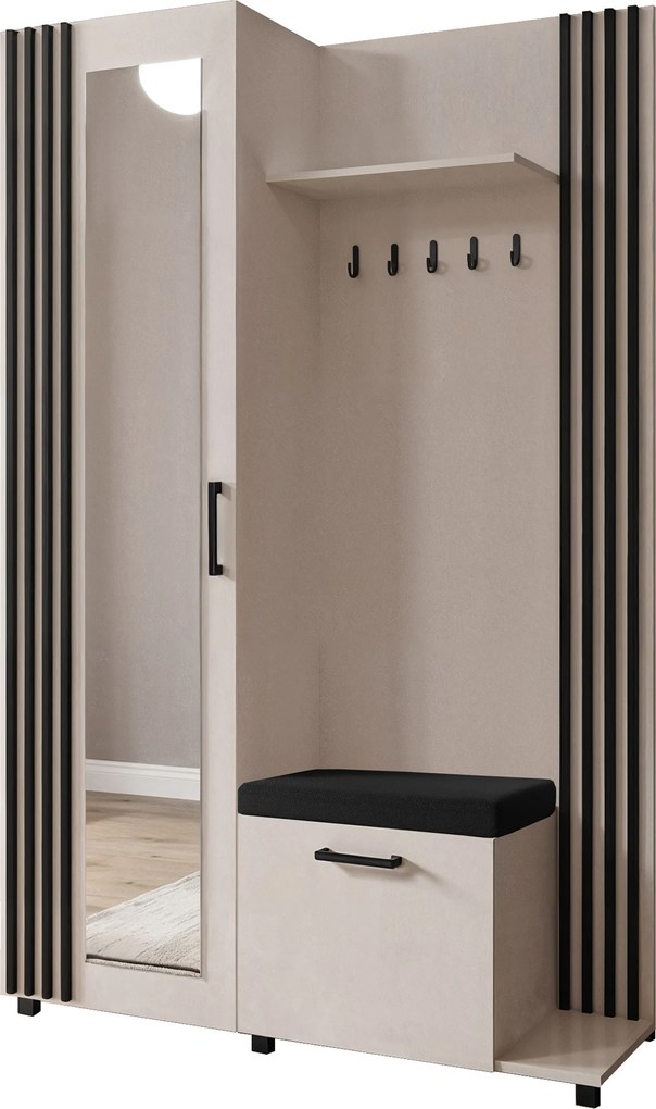Masseno Garderoba ARMADIO 137/207/42 cm do Przedpokoju Nowoczesna Kaszmir
