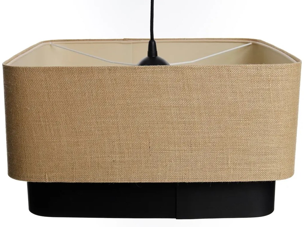 Lampa wisząca KWADRO DUO 005 51x47cm jutowa/czarna BPS KONCEPT