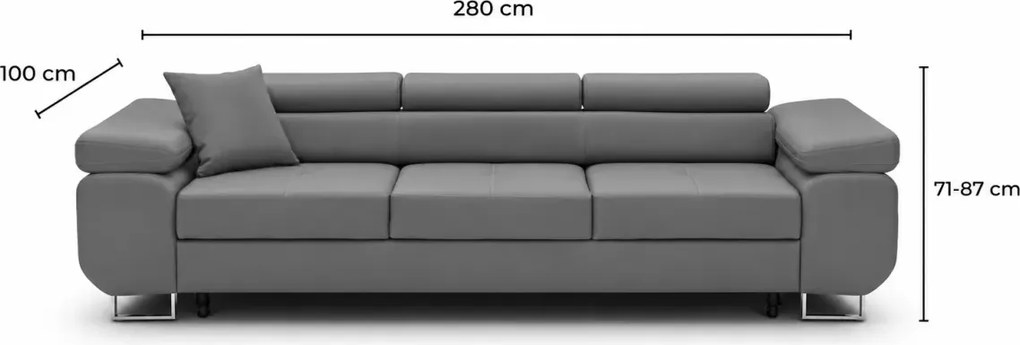 Kanapa Stilo z funkcją spania – nowoczesna sofa tapicerowana tkaniną Kronos, komfortowe siedzisko, automat delfin
