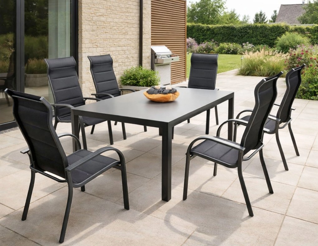 Doppler LUNA MIAMI ogrodowy zestaw wypoczynkowy 6+1 szary