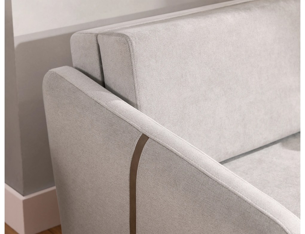 Sofa Zeldia 155 z funkcją spania - jasno szary szenil hydrofobowy Spring 1104