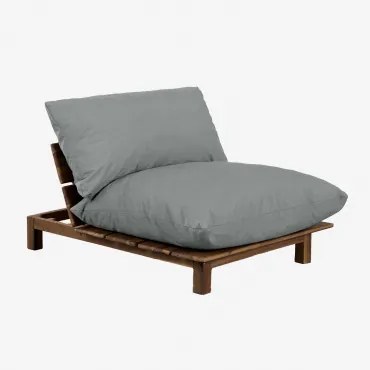 Fotel Rozkładany Brina Acacia Wood Gris Antracita - Sklum
