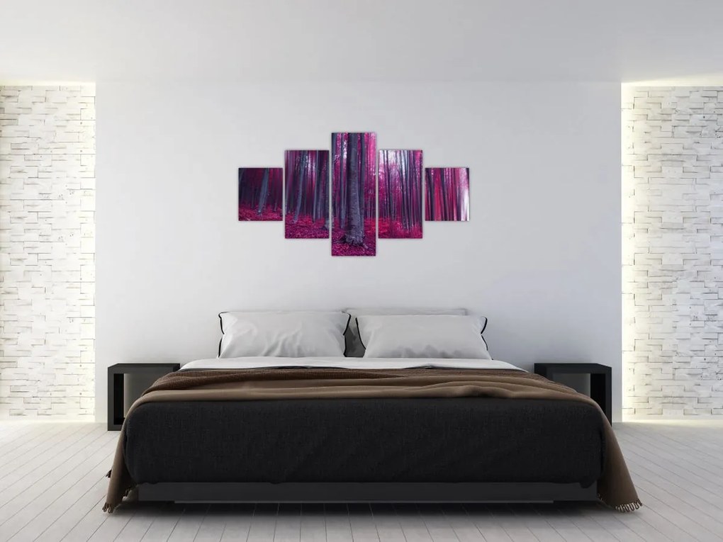Obraz różowego lasu (125x70 cm)