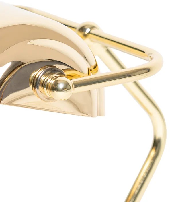 Klasyczna lampa stołowa / lampa notariusza mosiądz - Banker