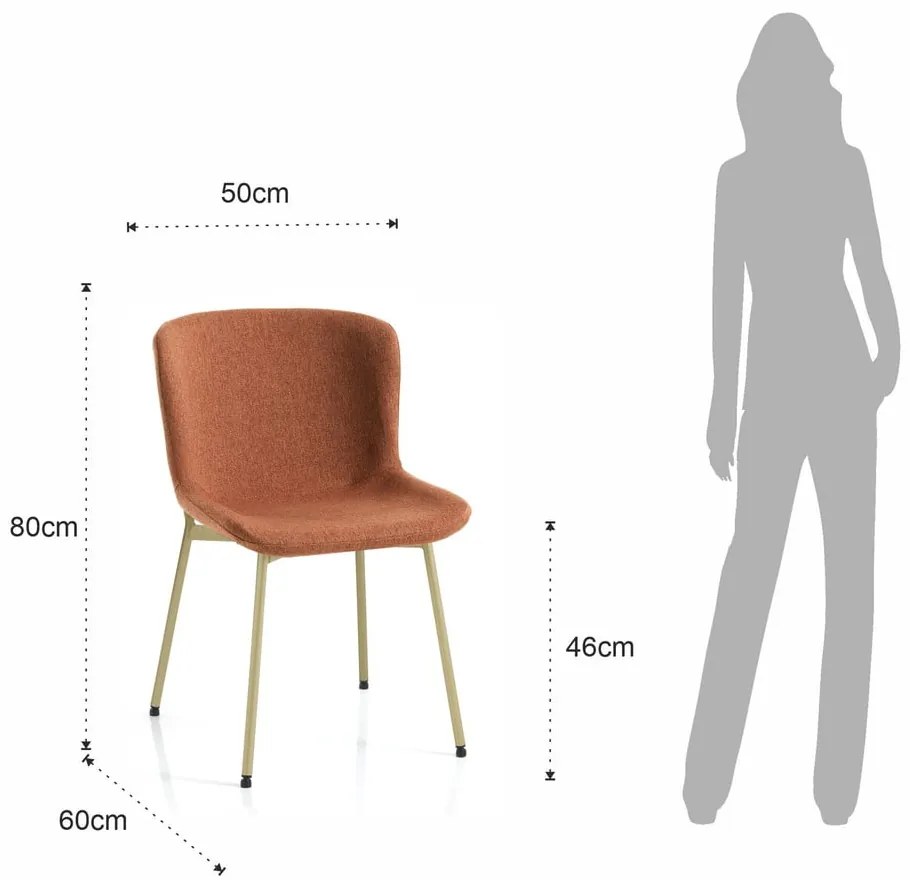 Pomarańczowe krzesła zestaw 2 szt. Snug – Tomasucci
