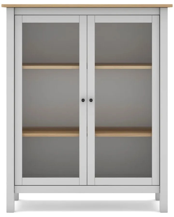 Biało-naturalna witryna z drewna sosnowego 90x110 cm Misti – Marckeric