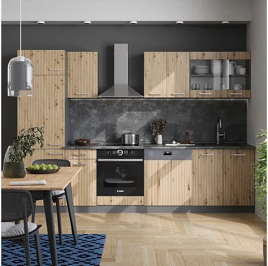 Aneks kuchenny artisan dąb/antracyt 300x46x81.6 r-line