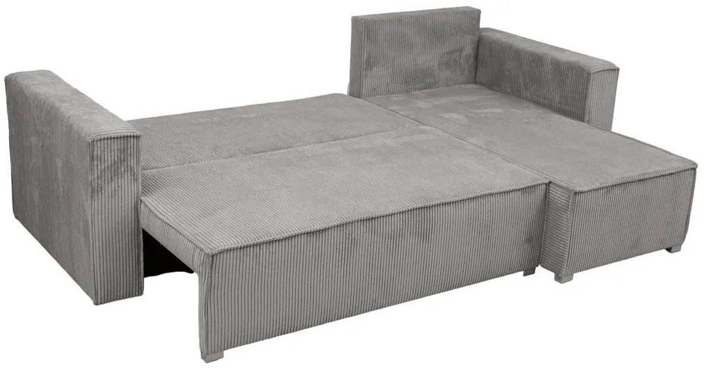 Rozkładana narożna sofa SMART COSARO jasno-szara, dwustronna + 2 poduszki GRATIS
