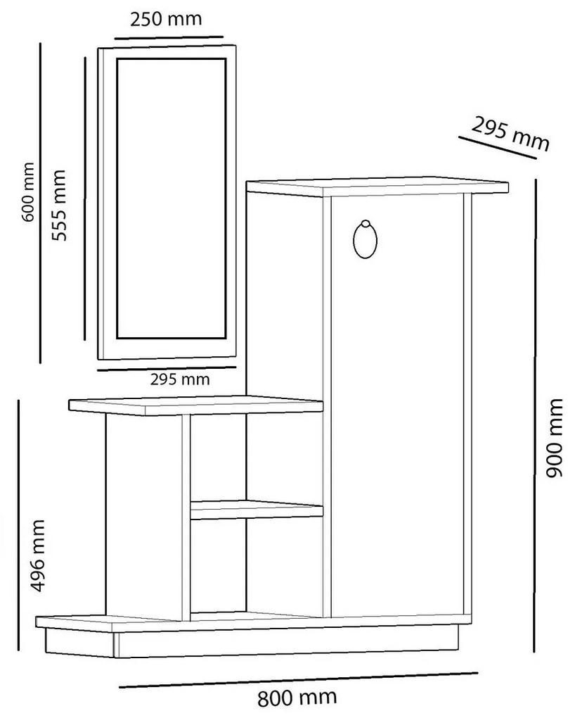 Zestaw do przedpokoju Asia Oak and Anthracite