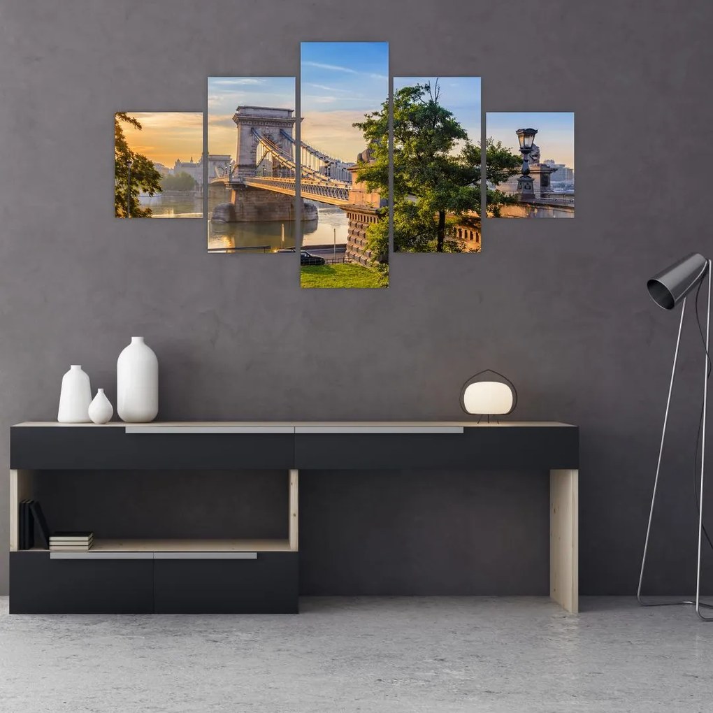 Obraz - Most nad rzeką, Budapeszt, Węgry (125x70 cm)