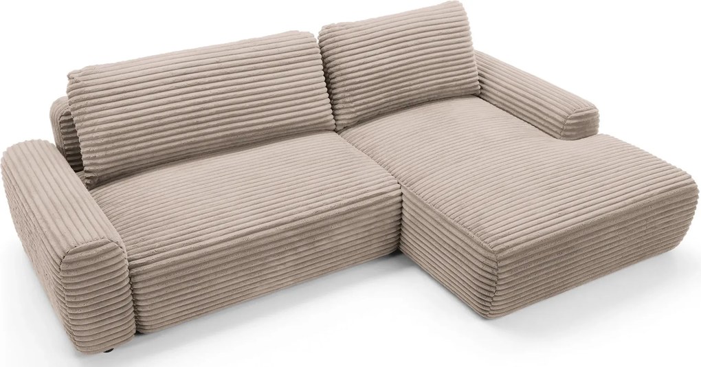 Sztruksowy narożnik rozkładany cappuccino E4-G38