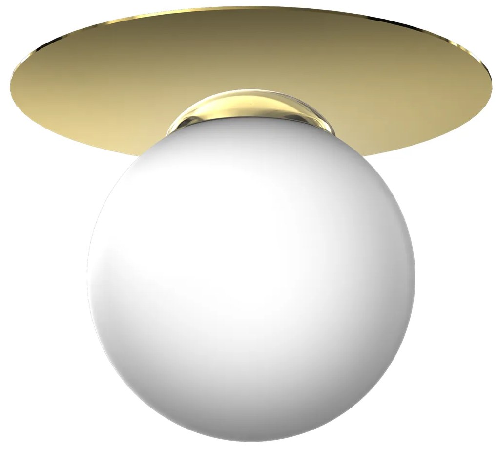 Lampa sufitowa PLATO 1xE14, biała, kula 20 cm, złota, pojedyncza