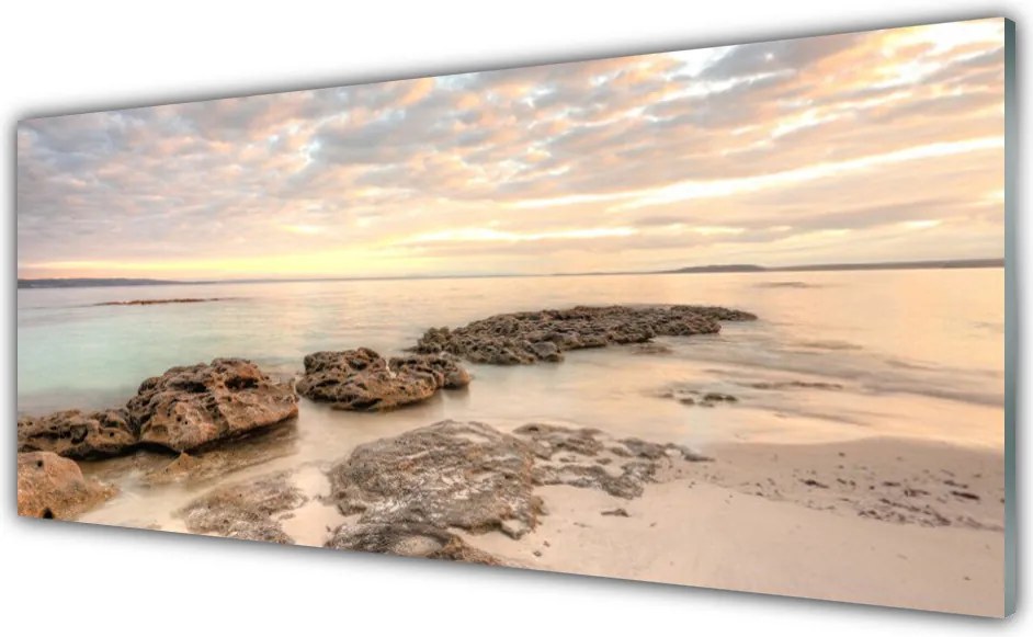 Panel Szklany Złoty Brzeg Morza