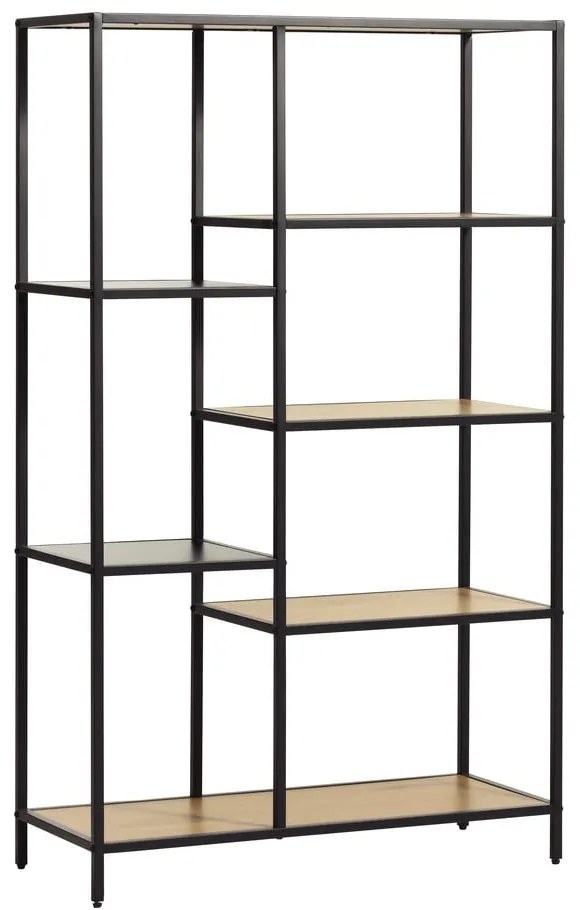 Czarny/w naturalnym kolorze regał w dekorze dębu 80x146x35 cm Altino – Unique Furniture