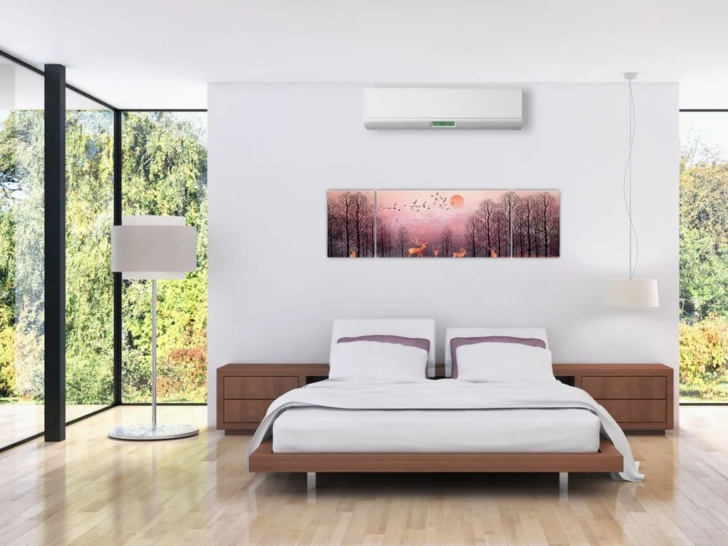 Zdjęcie - Jeleń w blasku zachodzącego słońca (170x50 cm)