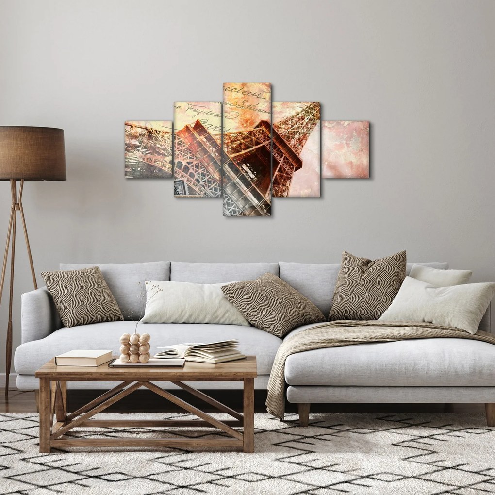 Obraz - Wieża Eiffla w stylu vintage (125x70 cm)