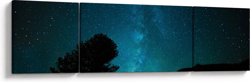 Obraz nocnego nieba z gwiazdami (170x50 cm)