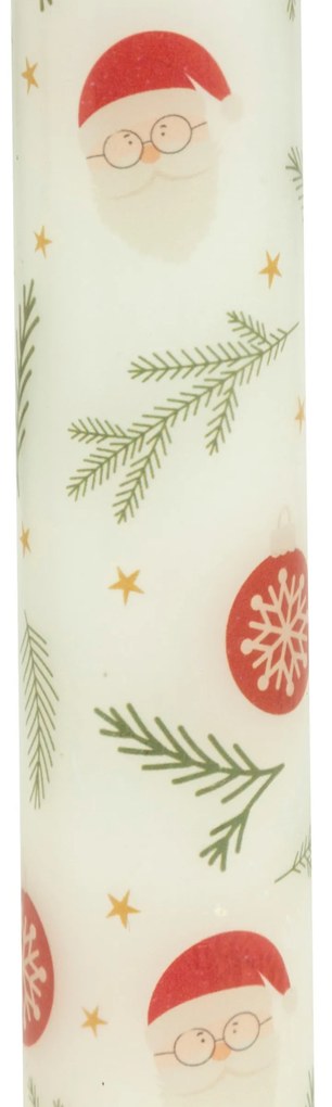 Świece stołowe, świąteczny wzór, 2 sztuki