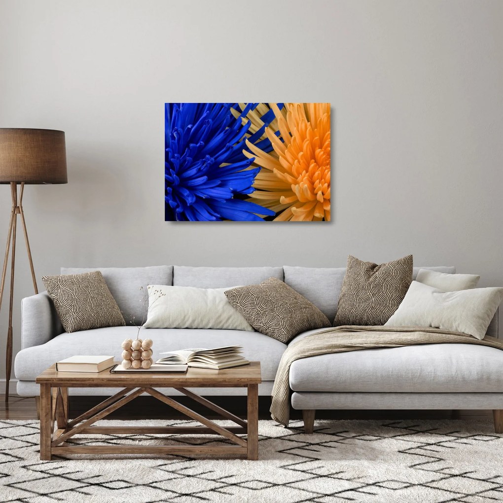 Obraz na szkle - szczegółowy obraz kwiatów (70x50 cm)