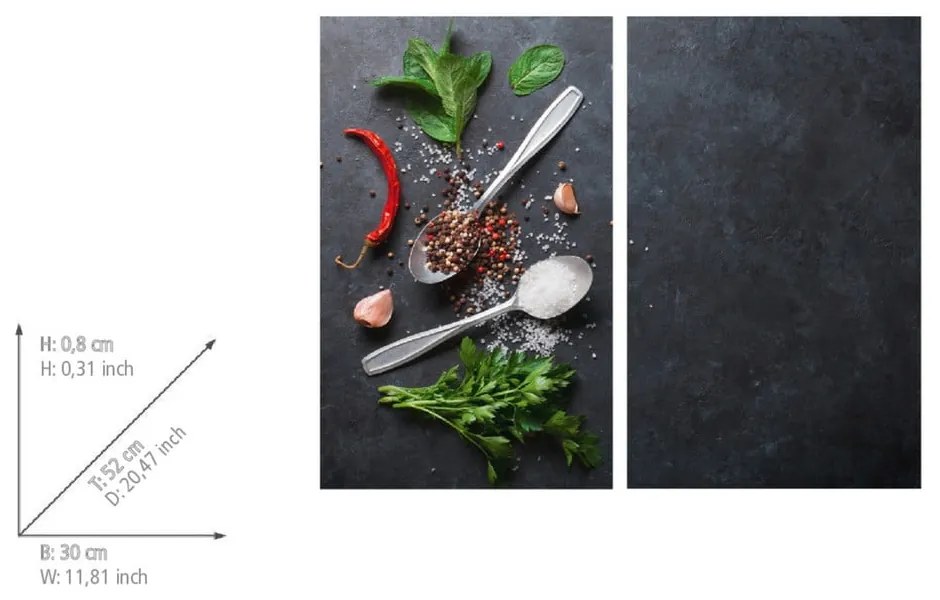 Płyty ochronne na kuchenkę ze szkła hartowanego zestaw 2 szt. 52x30 cm Basil – Allstar