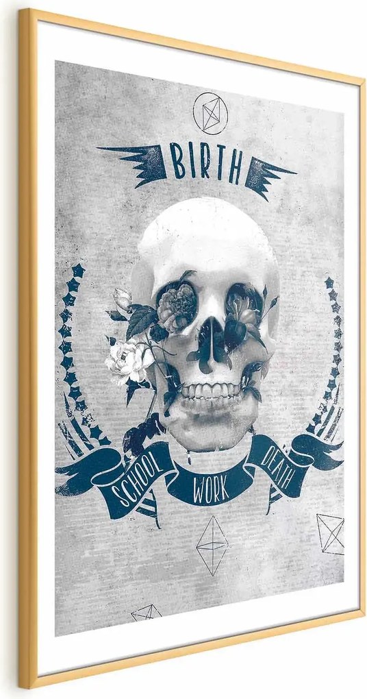 Plakat Life Is Brutal 60x90 cm z ramą złotą z marginesem ARTGEIST B