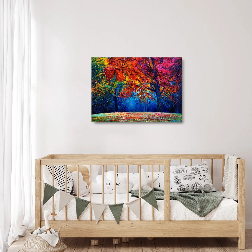 Obraz na szkle - namalowana natura (70x50 cm)