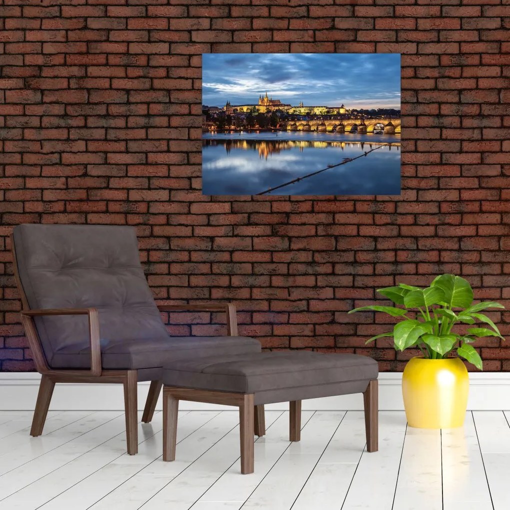 Obraz Zamku Praskiego i Mostu Karola (70x50 cm)