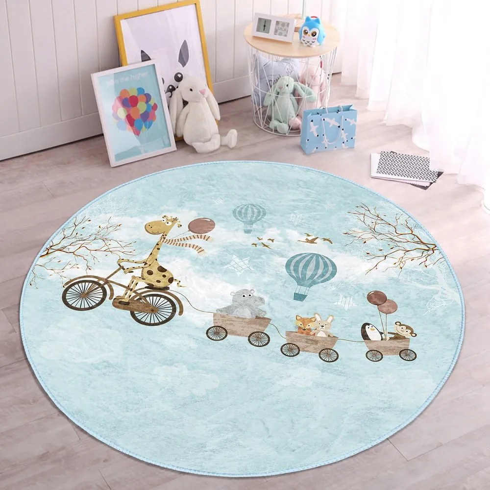 Jasnoniebieski dywan dziecięcy ø 100 cm Comfort – Mila Home