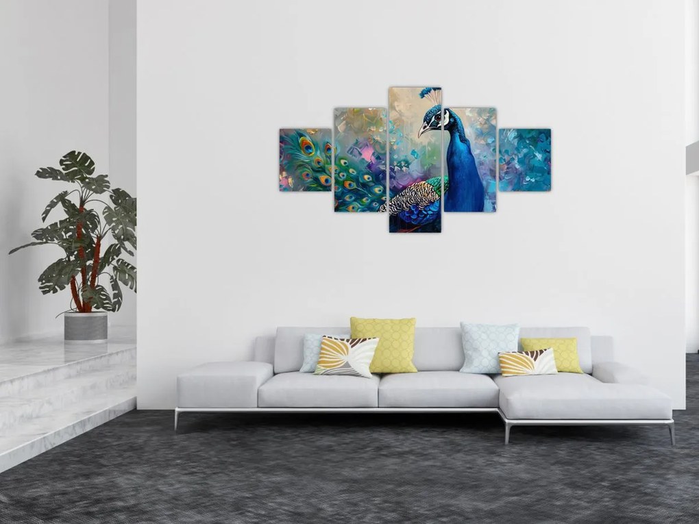 Obraz - Malowanie pawia (125x70 cm)