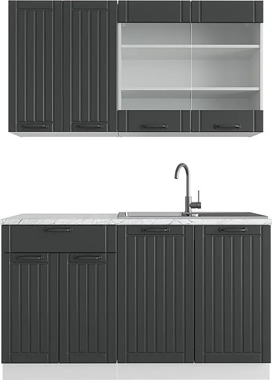 Pojedyncza kuchnia antracytowy dom wiejski/biały 140x60x81.6 fame-line