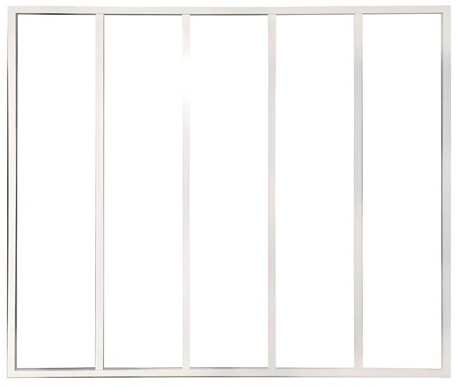 Przeszklona ścianka BAYVIEW z aluminium lakierowanego termicznie w kolorze białym – 150 × 105 cm