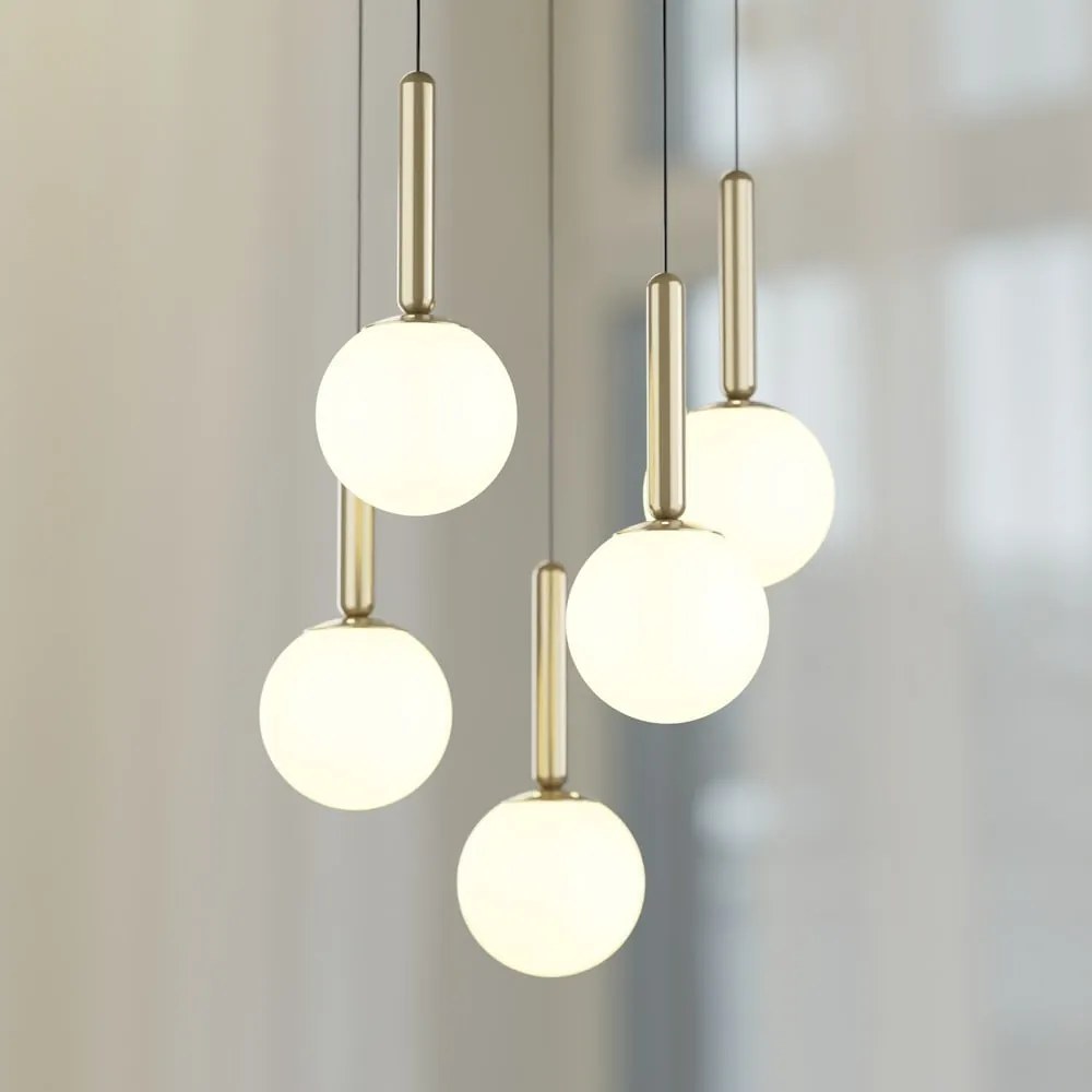 Lampa wisząca w kolorze złota ze szklanym kloszem ø 34 cm One – Squid Lighting