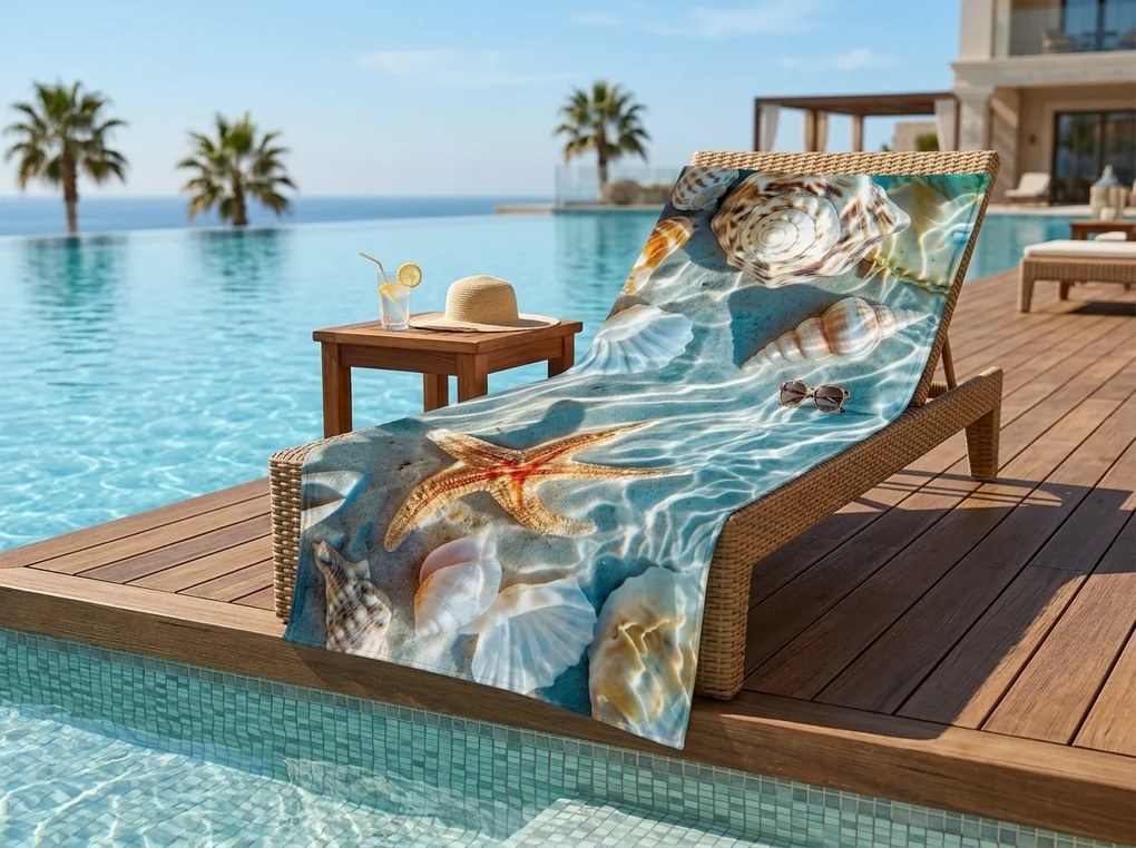 Szybkoschnący ręcznik plażowy CORALIA kolorowy 70 x 140 cm, 100% mikrofibra