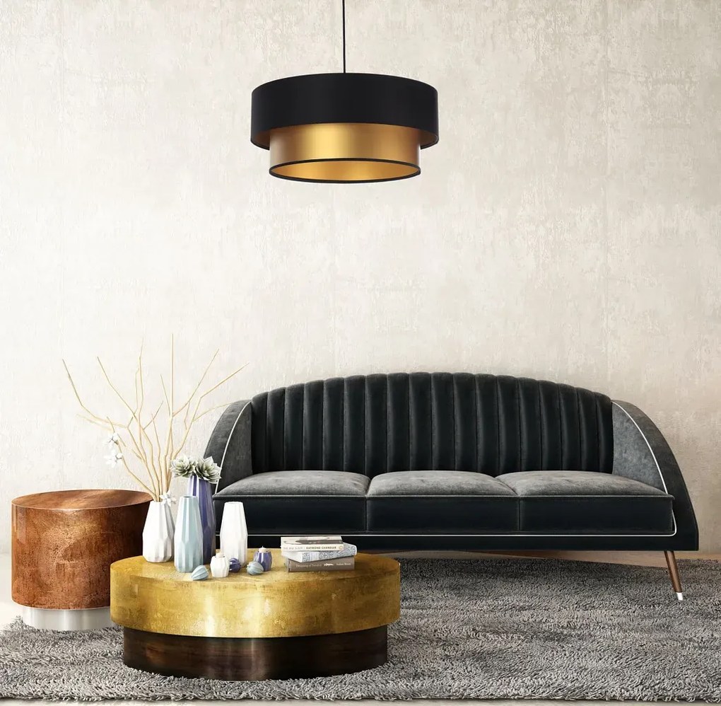 Lampa wisząca DOUBLE BLACK 50 złota/czarna BPS KONCEPT