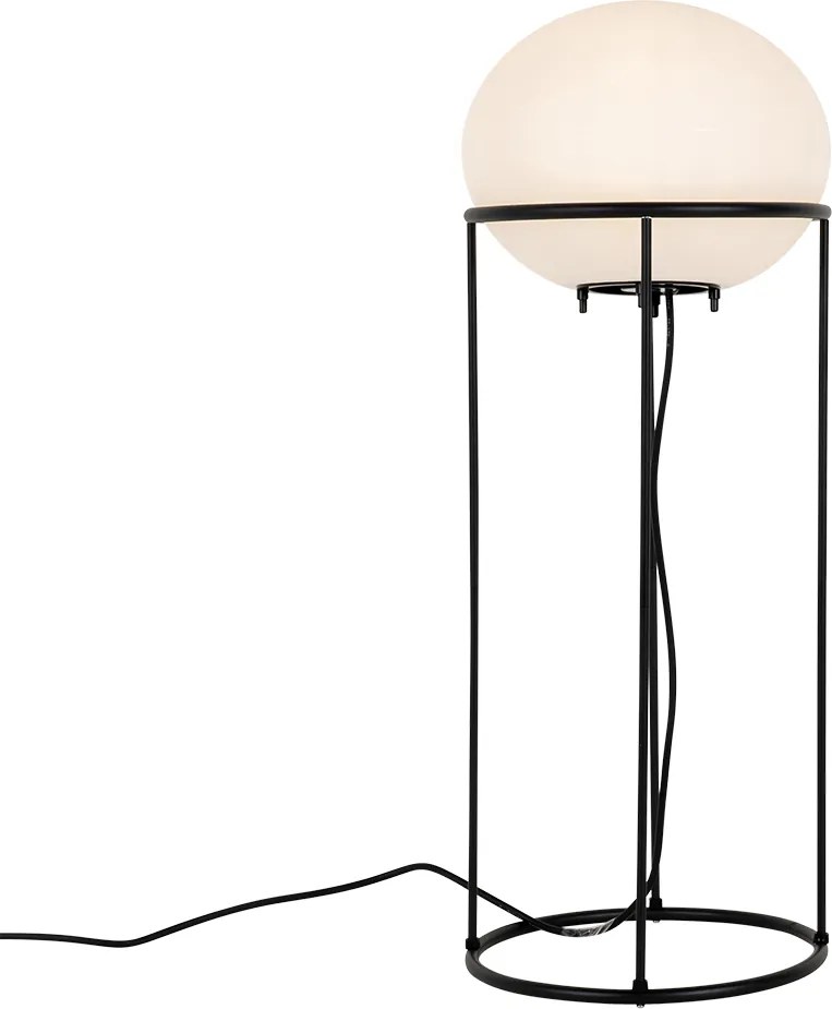 Designerska lampa podłogowa zewnętrzna czarna - Jannie