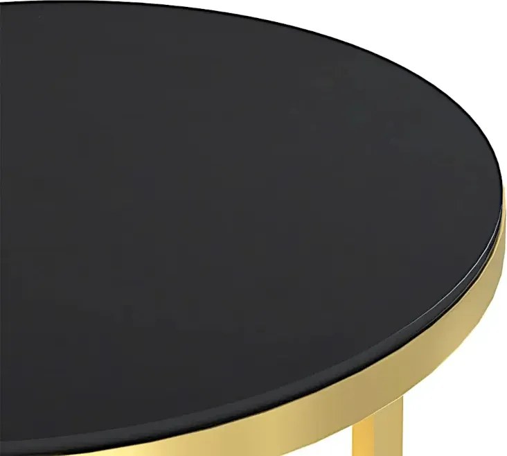 Nowoczesny stolik boczny z czarnym blatem - Moonlight