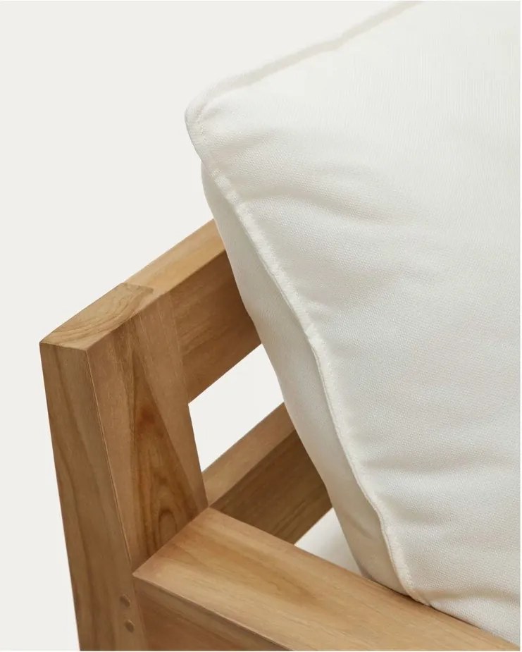 Biało-naturalna sofa ogrodowa z drewna tekowego Forcanera – Kave Home