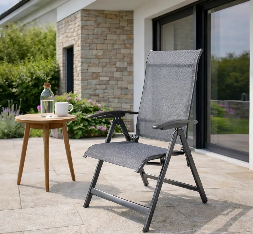 Doppler YELMO alu - aluminiowe regulowane krzesło ogrodowe - Produkt rozpakowany (N534)