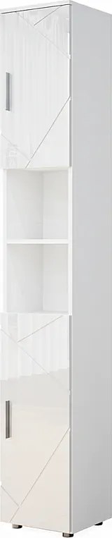 Szafka łazienkowa biały wysoki połysk 30x30x192 irma