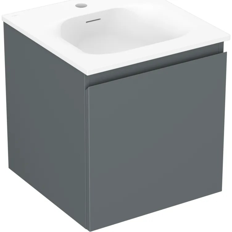 Mexen Orio szafka łazienkowa 45 cm z umywalką Vela, 1 szuflada, grafit mat/biała mat - 91A10-04547-1-BF66-W23M01