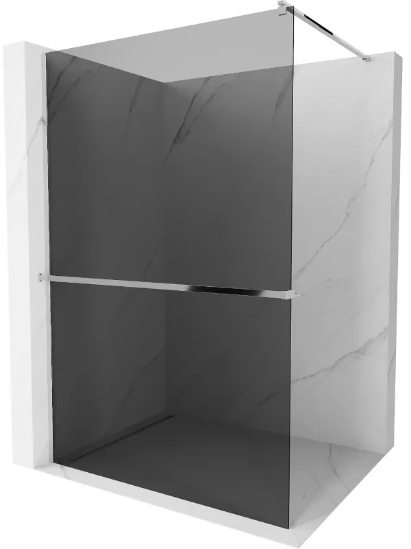 Mexen Kioto+ ścianka prysznicowa z półką Walk-in 100 x 200 cm, grafit, chrom - 800-100-121-01-40