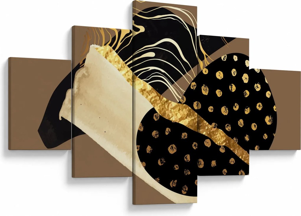 Obraz - Abstrakcja złotobrązowa N⁰1 (125x70 cm)