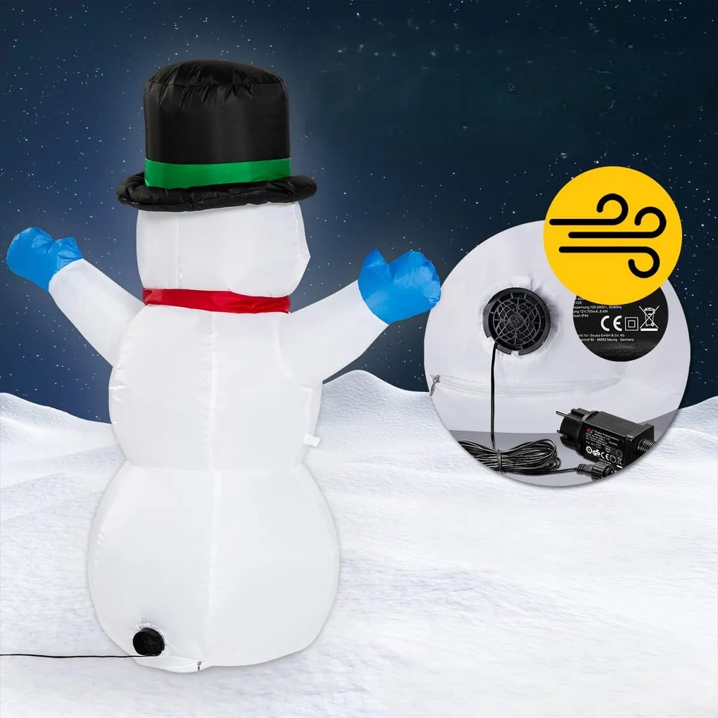 Nadmuchiwany bałwan z oświetleniem, 120cm, biała Monzana