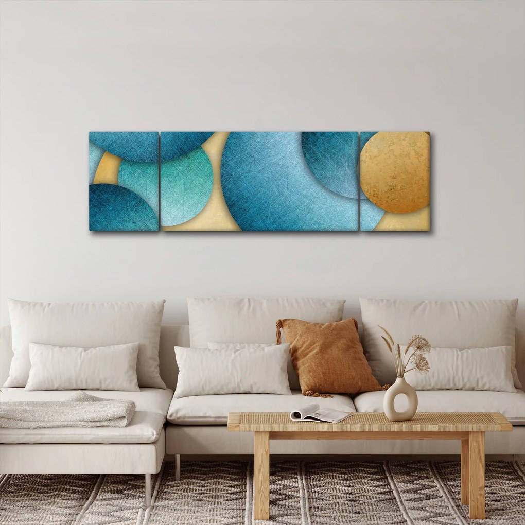 Obraz kręgów abstrakcji (170x50 cm)